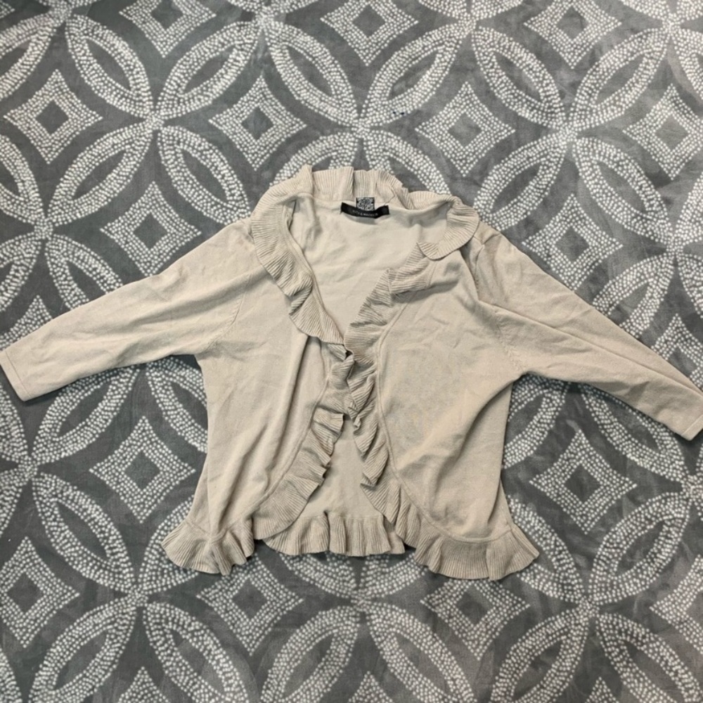 89th and‎ Madison open front ruffle cardigan